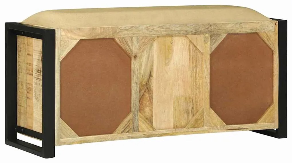 Armário Banco 100x35x50 cm Madeira Sólida de Mangueira Rugosa