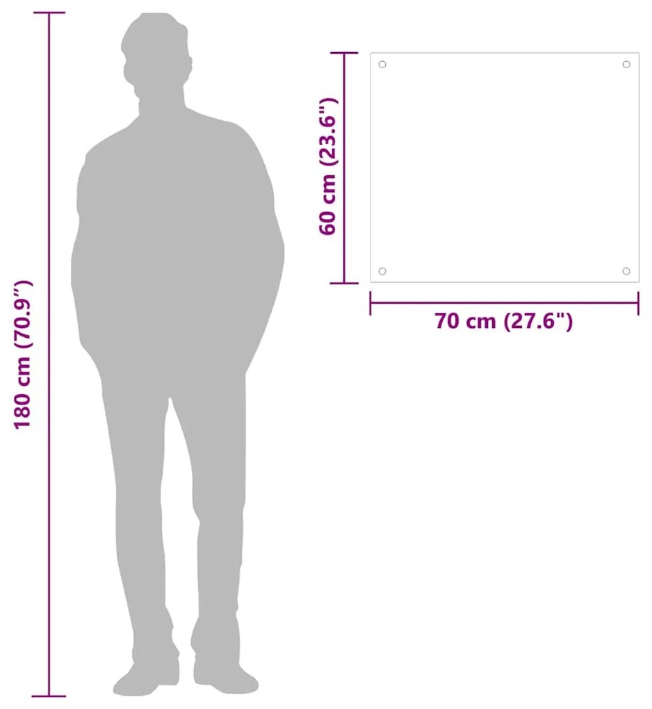 Painéis anti-salpicos de cozinha 2 pcs 70x60 cm vidro temp.