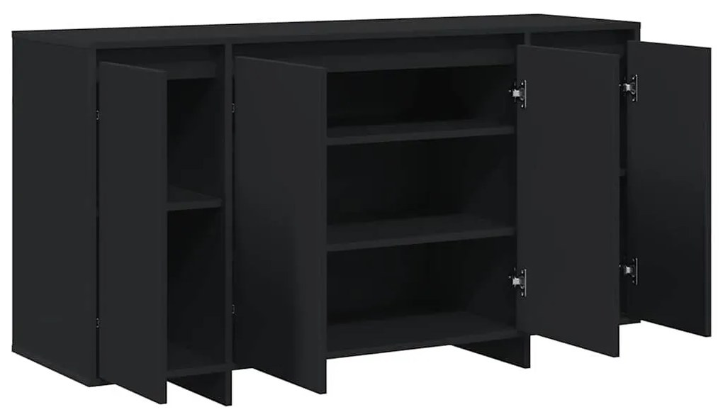 Buffet Preto Preto Madeira Engenheirada 135 x 41 x 75 cm