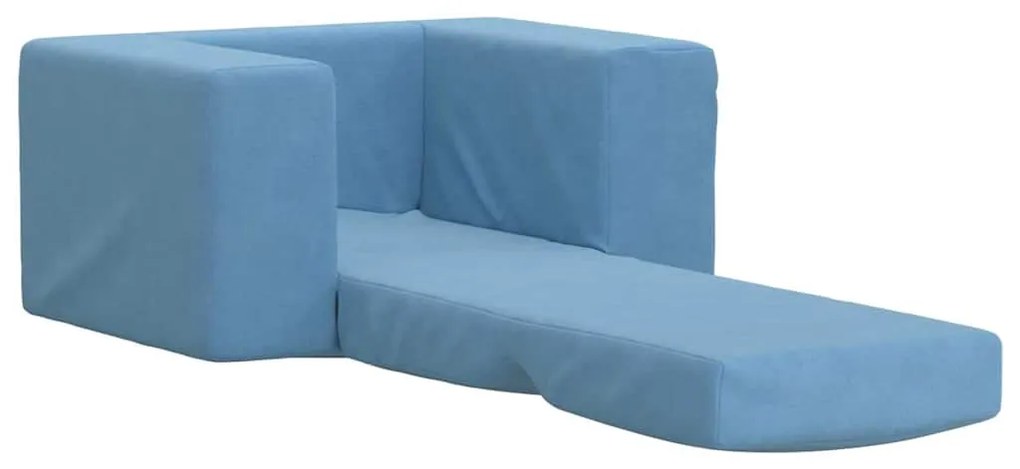 Sofá-cama infantil pelúcia macia azul