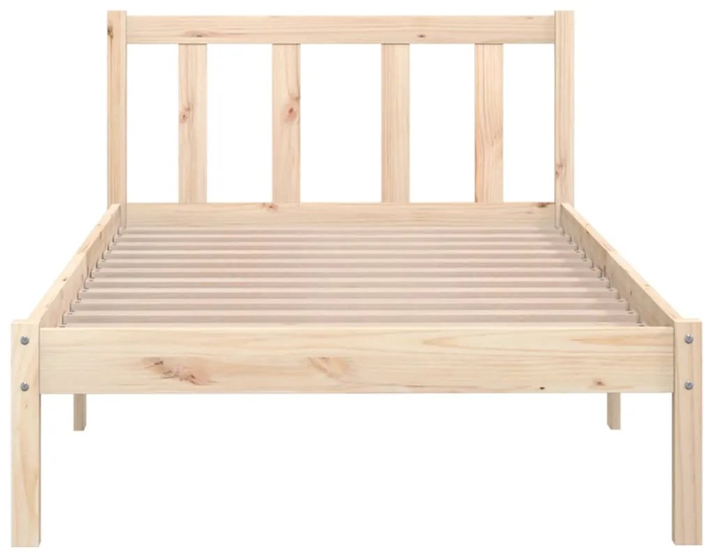 Estrutura de Cama Jane em Madeira de Pinho - 90x200 cm - Cor Natural -