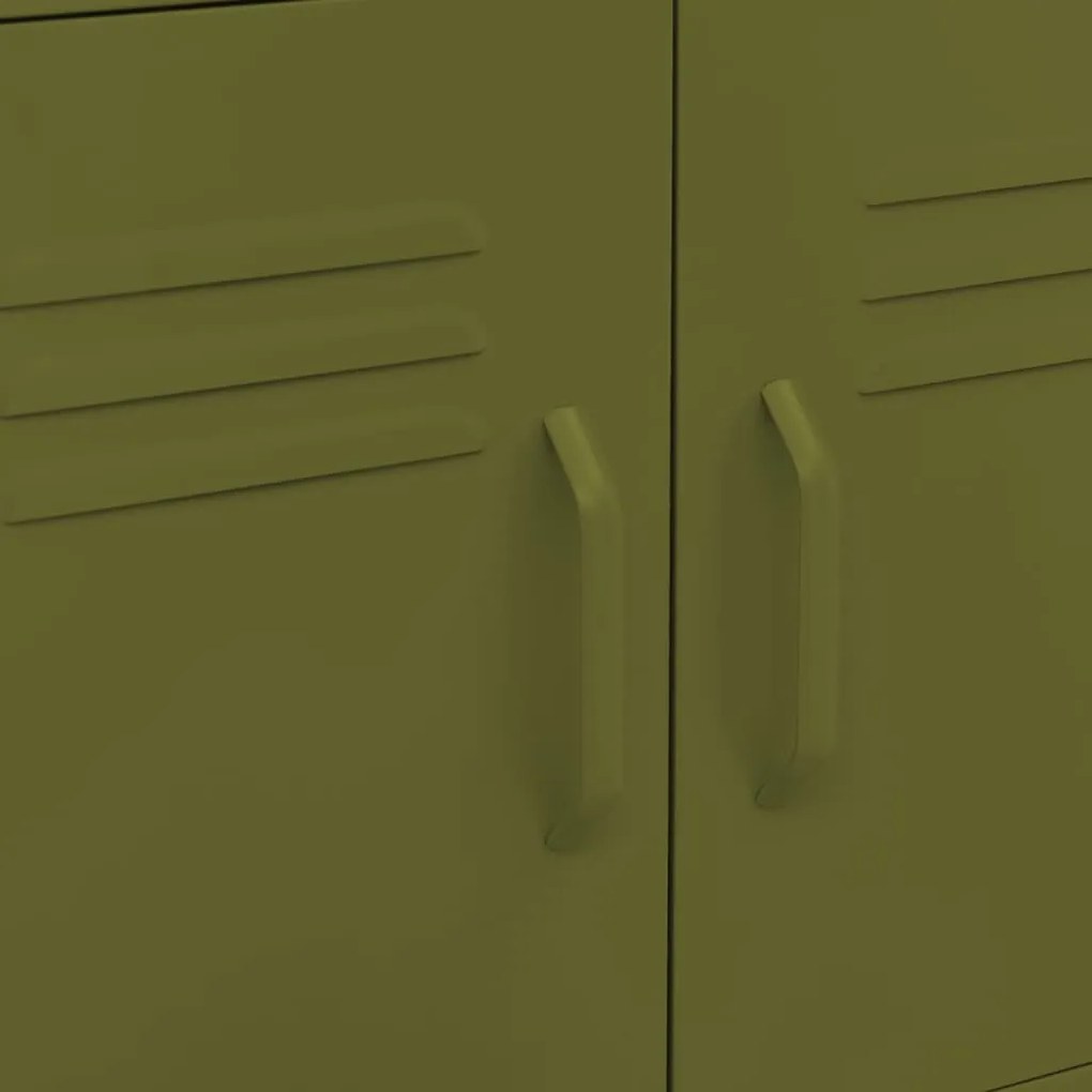 Armário de arrumação aço 60x35x56 cm verde-azeitona
