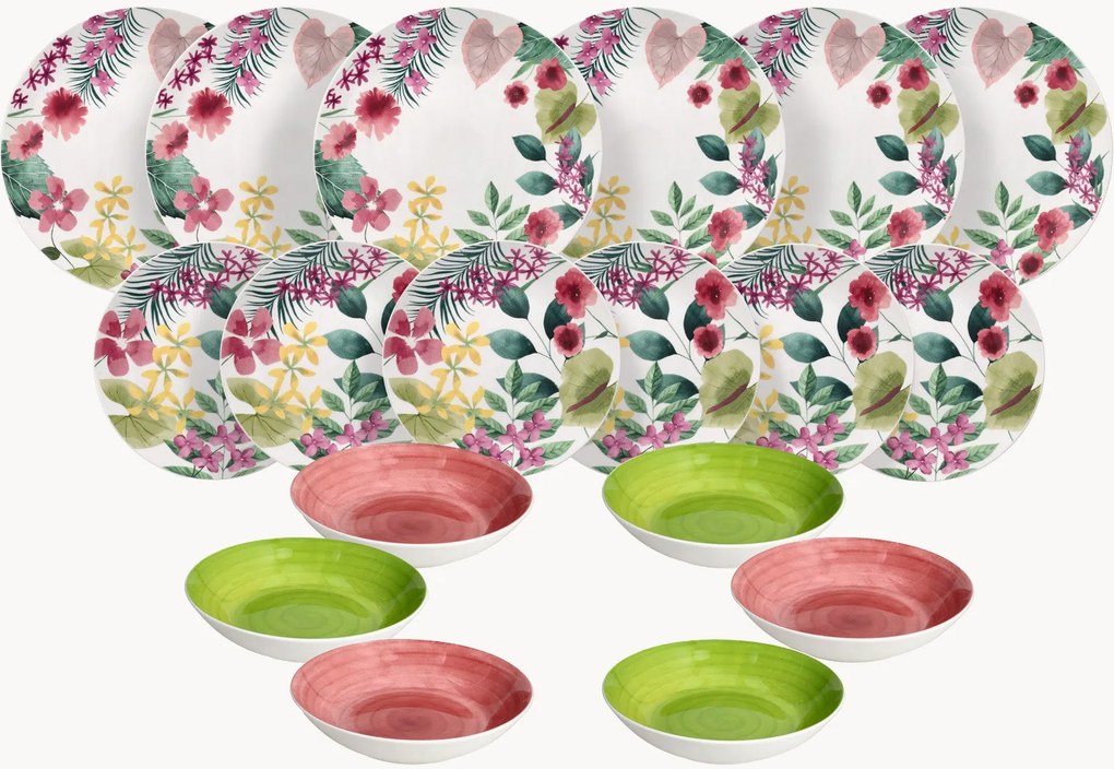 Conjunto de loiça em porcelana Madison Kalima, 6 pessoas, conjunto de 18