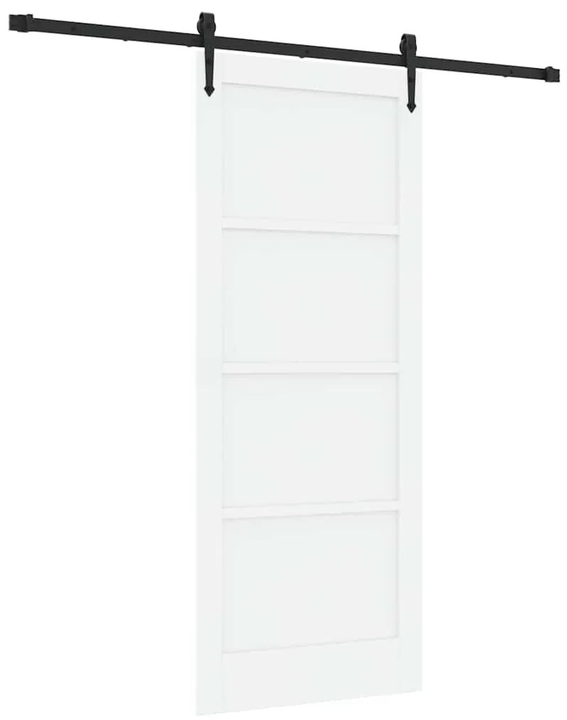 Porta Deslizante vidaXL com Conjunto de Hardware Branco 83x202 cm Made
