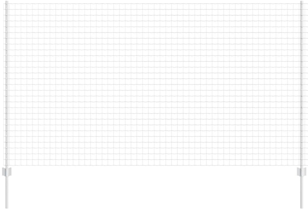 vidaXL Cerca e Poste Prateado 1,4 x 10 m Aço