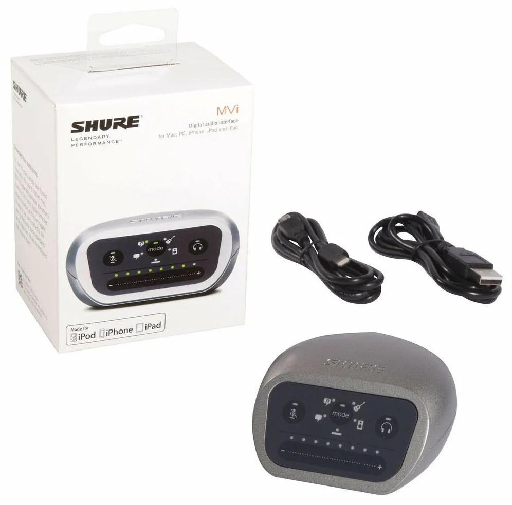 Interface de áudio Shure Motiv MVI Cinzento