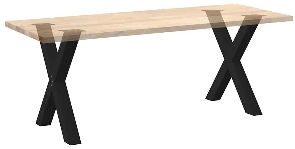 Pés de mesa de jantar em formato de X, 2 peças, preto, 80x (72-73) cm,