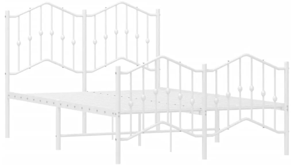 Estrutura de cama com cabeceira e pés 120x200 cm metal branco