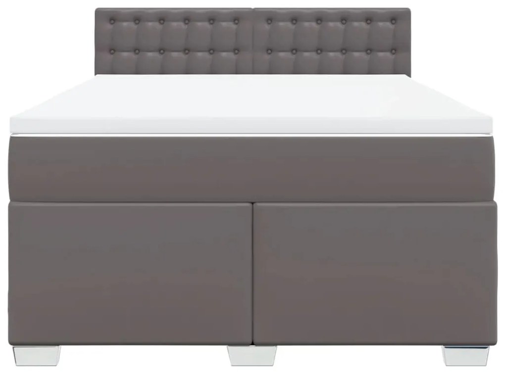 Cama com Molas/Colchão e Luzes Led - 140x200 cm - Couro Artificial Cin