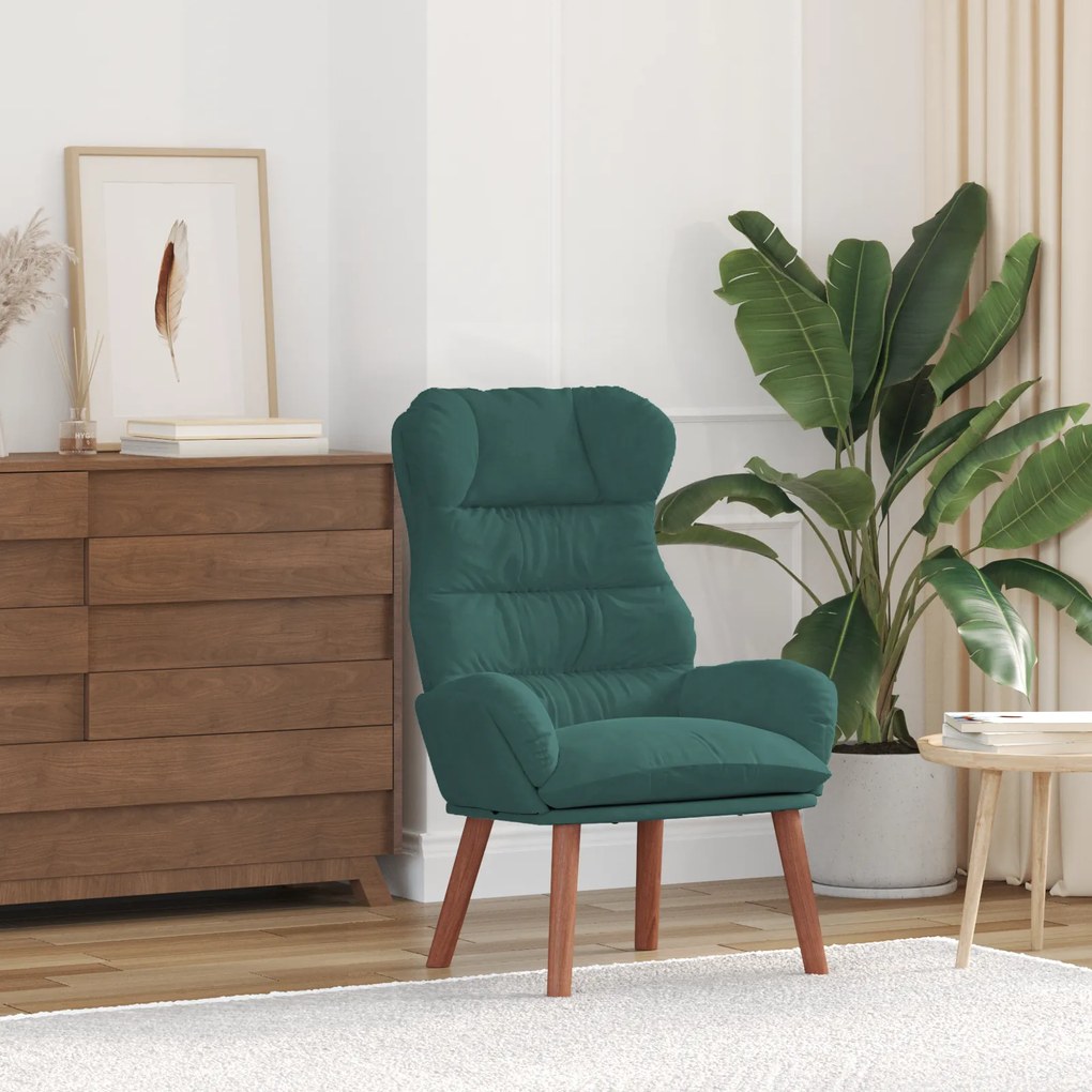 vidaXL Poltrona Relaxante Verde Escura