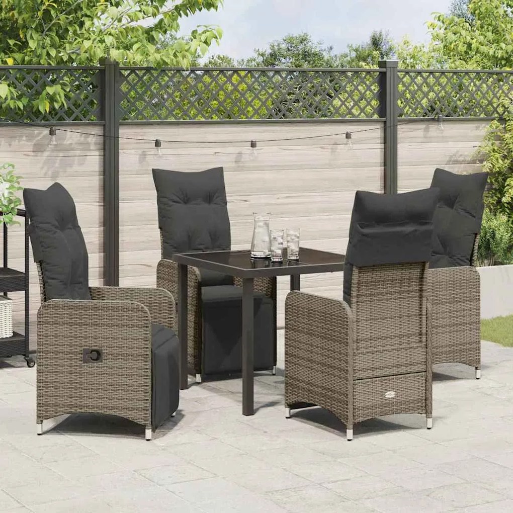 Conjunto de Jantar de Jardim com 5 Peças e Almofadas em Rattan Poly Ci