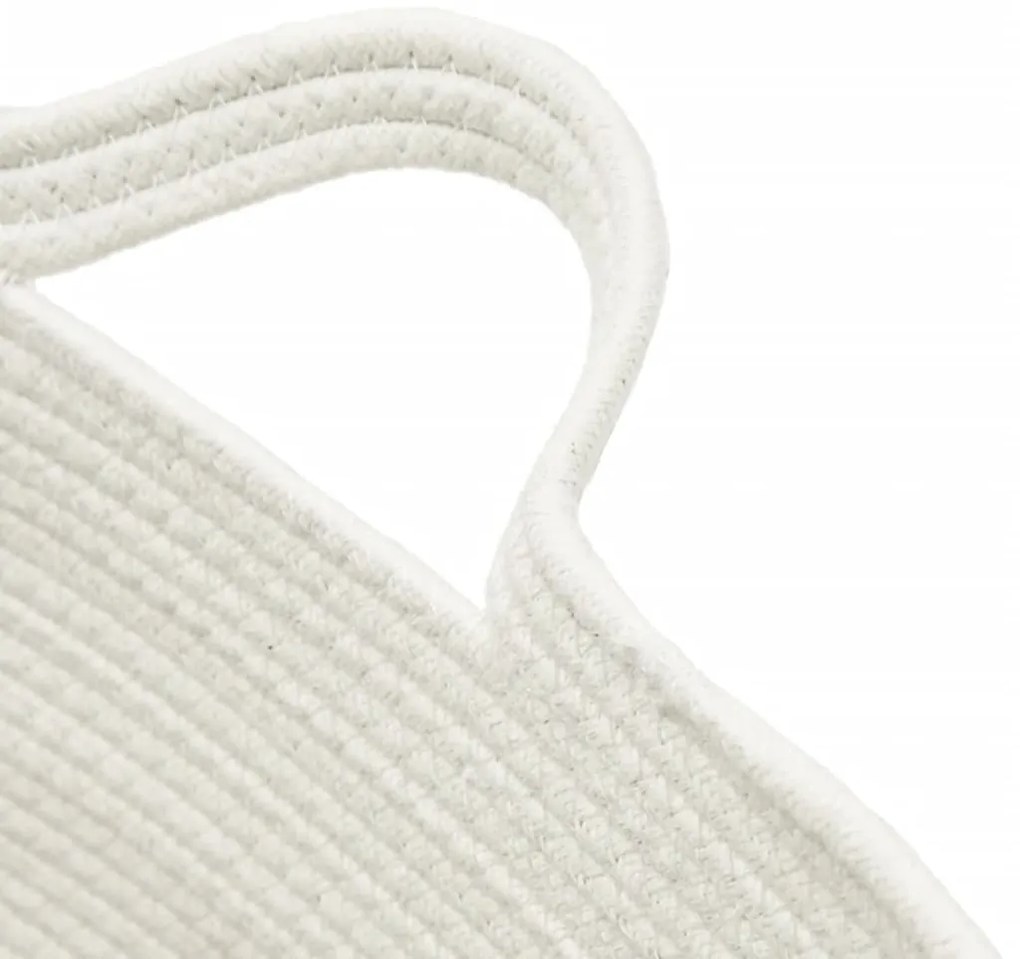 Cesto de arrumação Ø60x36 cm algodão castanho e branco