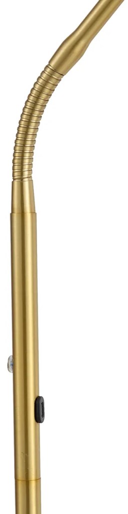 Candeeiro de pé moderno latão incluindo LED regulável em 3 níveis recarregável - Waldorf