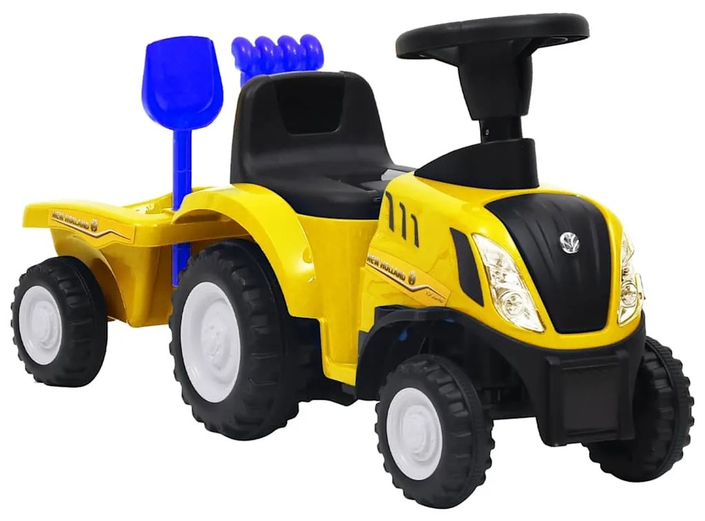 vidaXL Trator infantil New Holland amarelo
