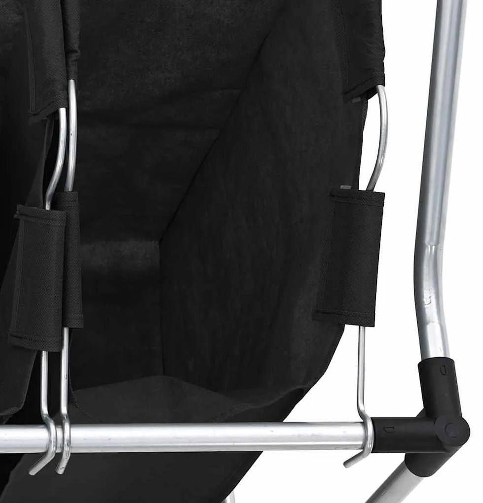 Separador de roupa suja com 3 sacos aço preto