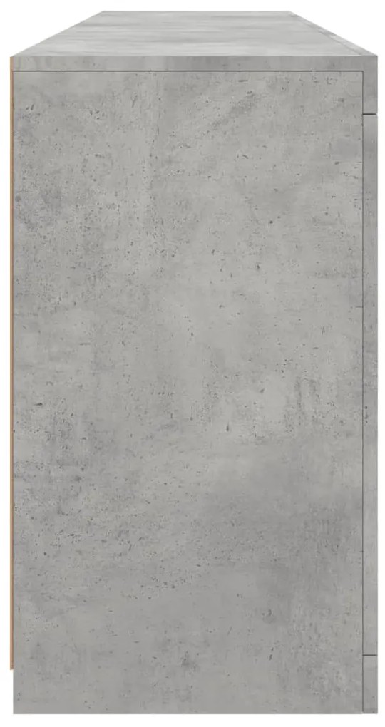 Aparador com luzes LED 162x37x67 cm cinzento cimento