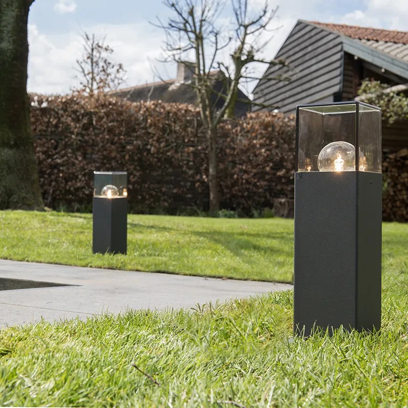 Candeeiro de pé exterior inteligente industrial antracite 30 cm c/ Wifi P45 - Denmark