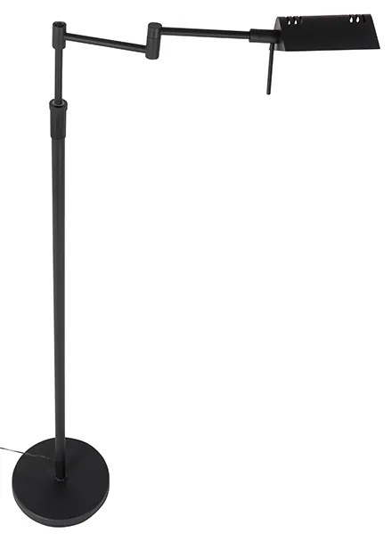 Candeeiro de pé design preto com LED e dimmer tátil - Notia