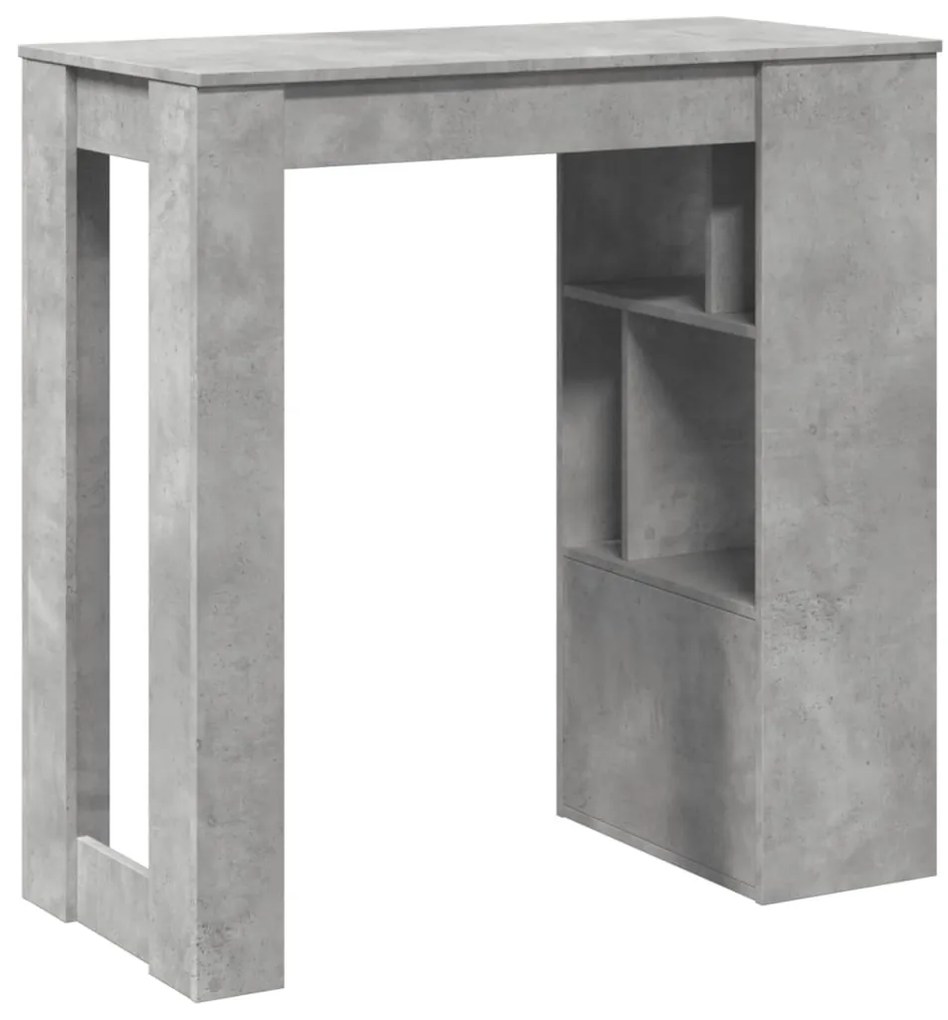 Mesa de bar c/ prateleiras derivados de madeira cinza cimento