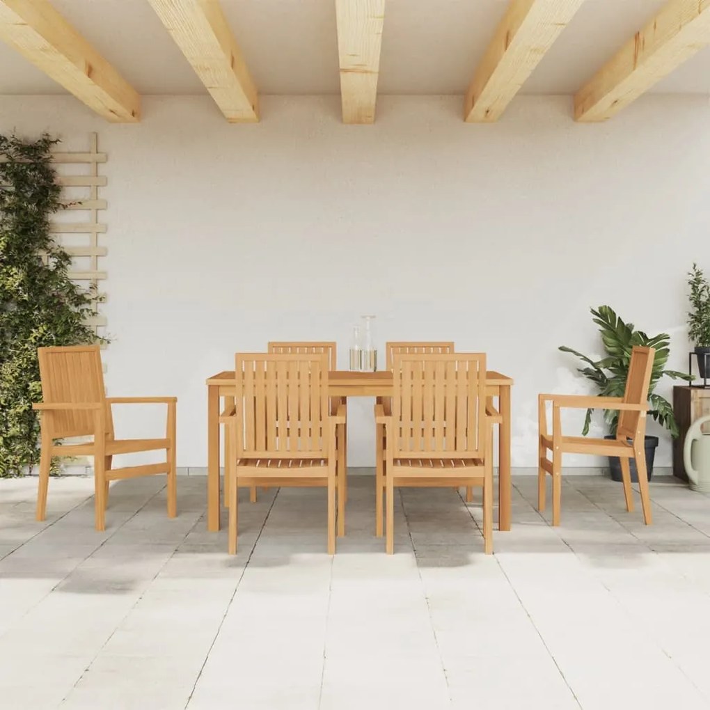 vidaXL Conjunto de jantar para jardim 7 pcs madeira de teca maciça