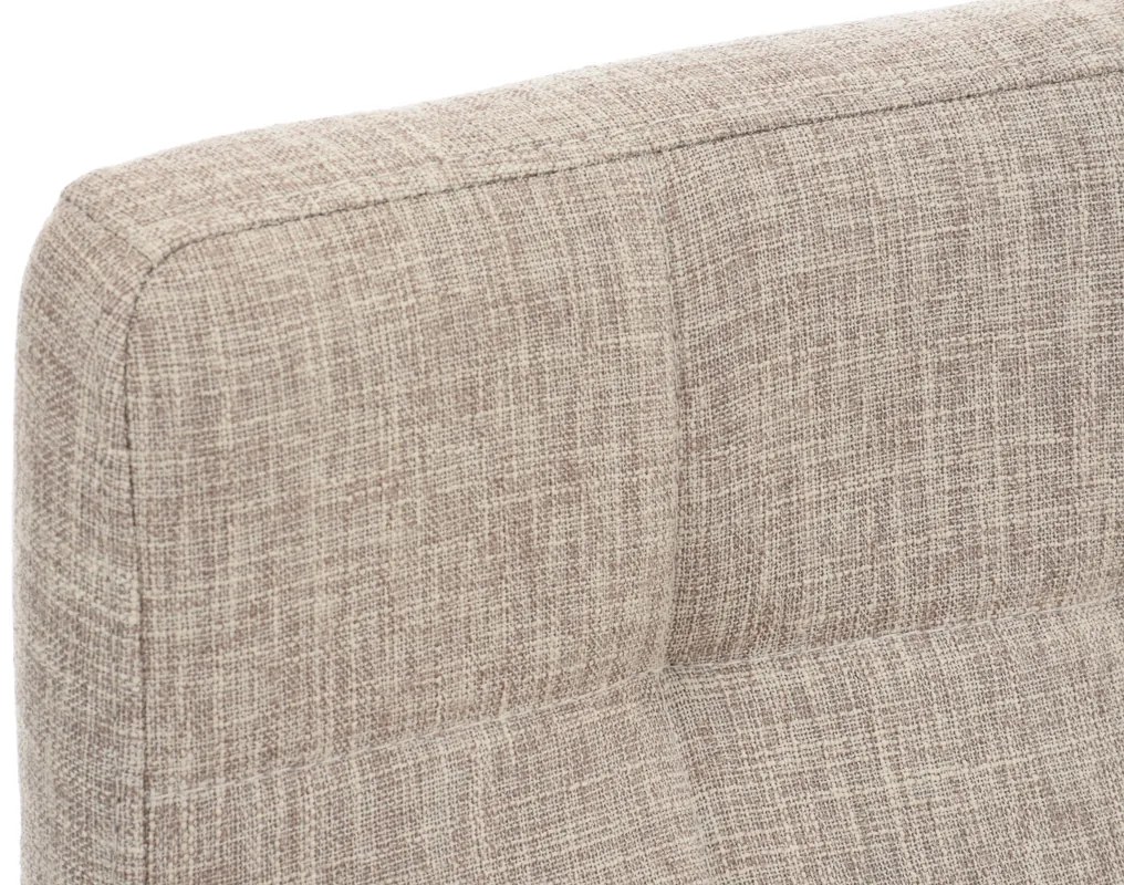 Banco de bar Lincoln em tecido 42 x 94 x 49 cm Creme