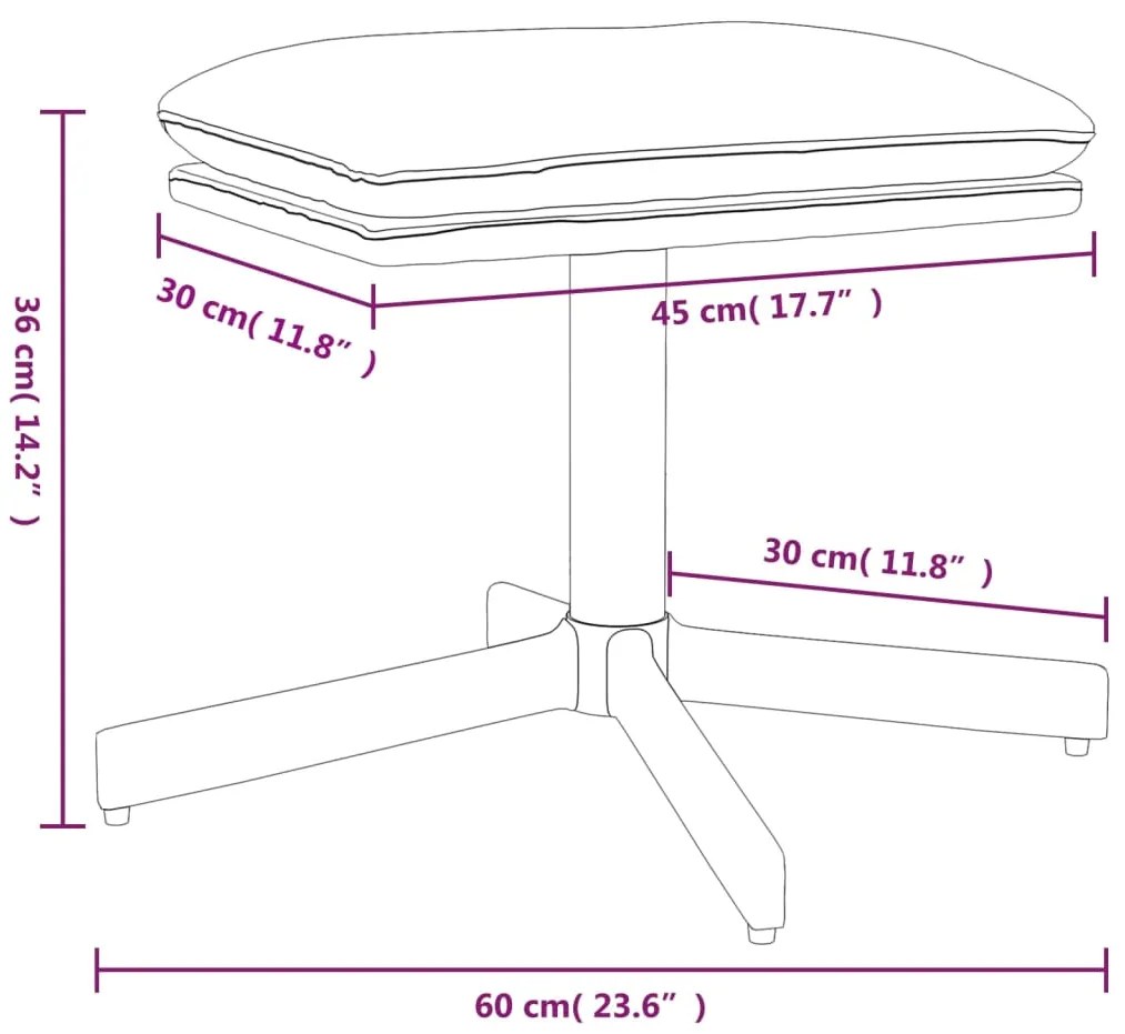 Apoio de pés 60x60x36 cm veludo rosa