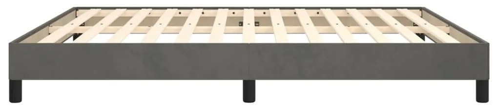 Estrutura de cama sem colchão 160x200 cm veludo cinzento-escuro