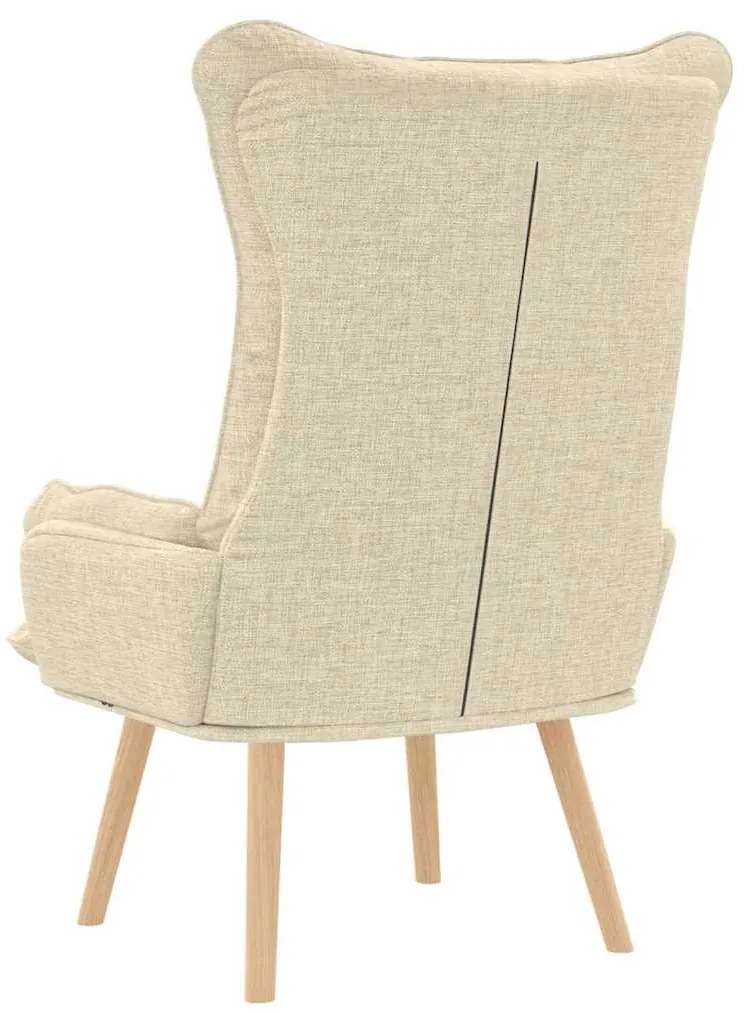Cadeira Relaxante vidaXL em Tecido Creme