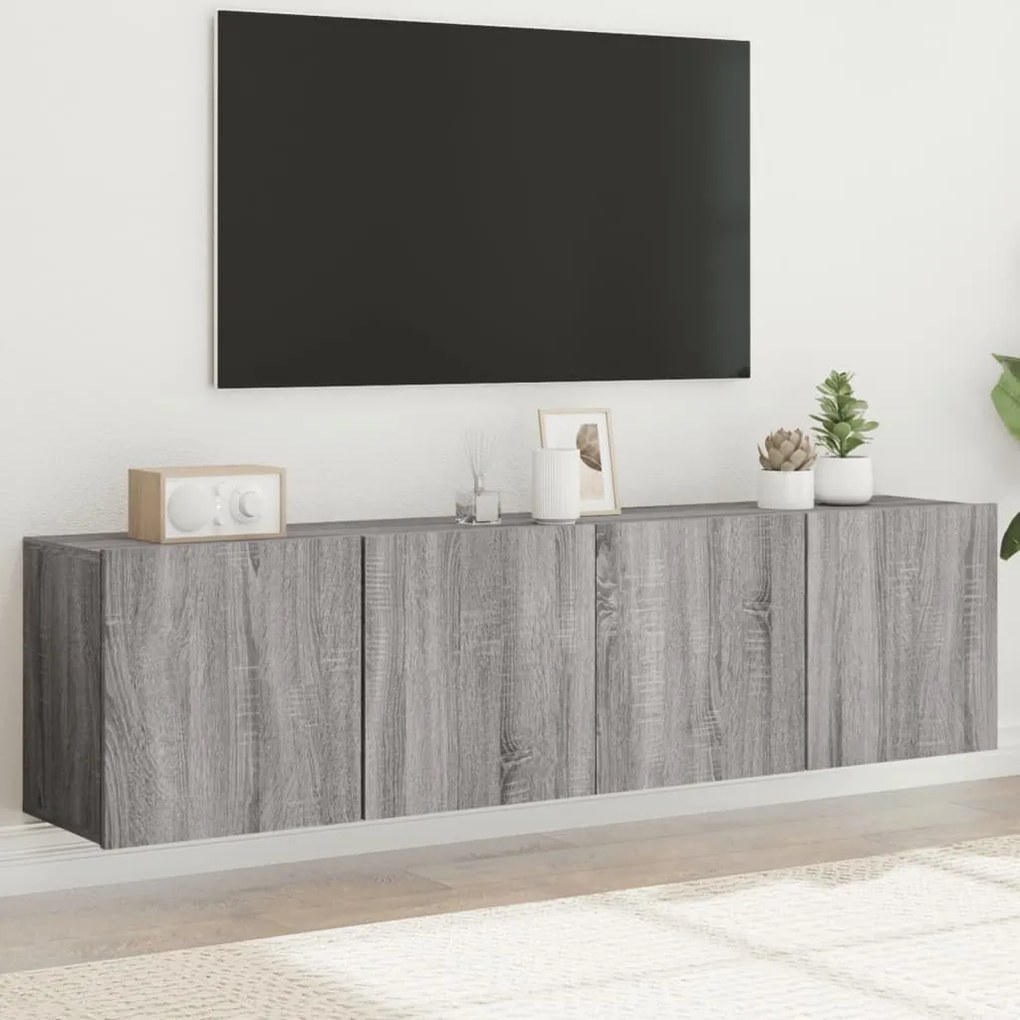 vidaXL Móveis de parede para TV 2 pcs 80x30x41 cm cinzento sonoma