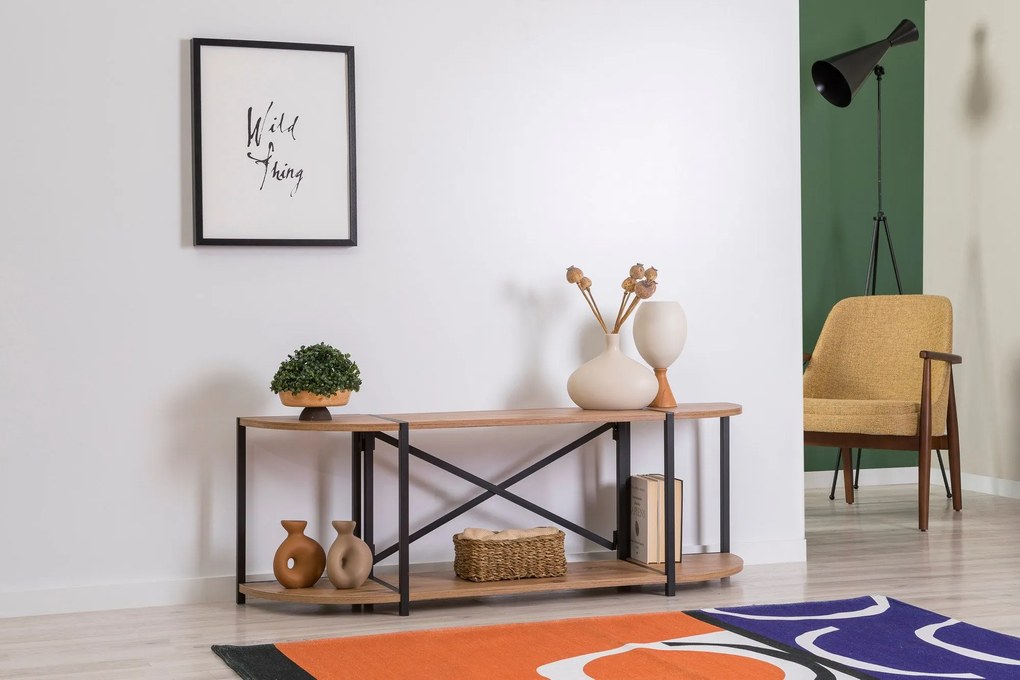 Móvel TV Sky – Pinho Atlântico Preto – 138x47x35 cm