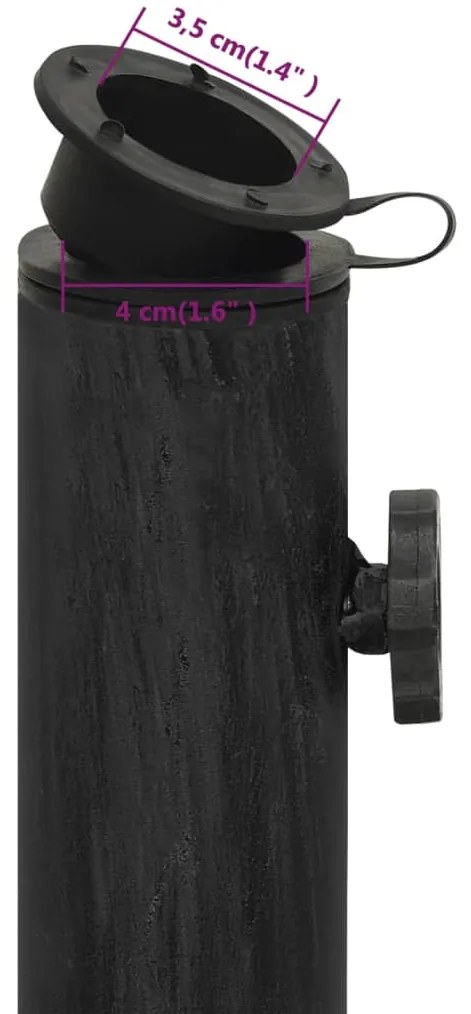 Base para guarda-sol ferro fundido 44x44x32 cm preto