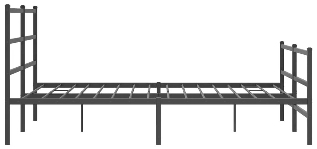 Estrutura de cama com cabeceira e pés 150x200 cm metal preto
