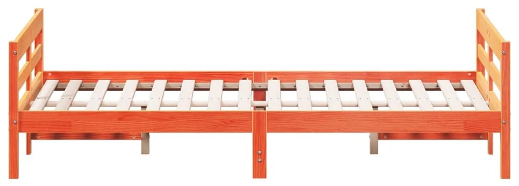 Cama sem colchão 120x200 cm madeira pinho maciça castanho-mel