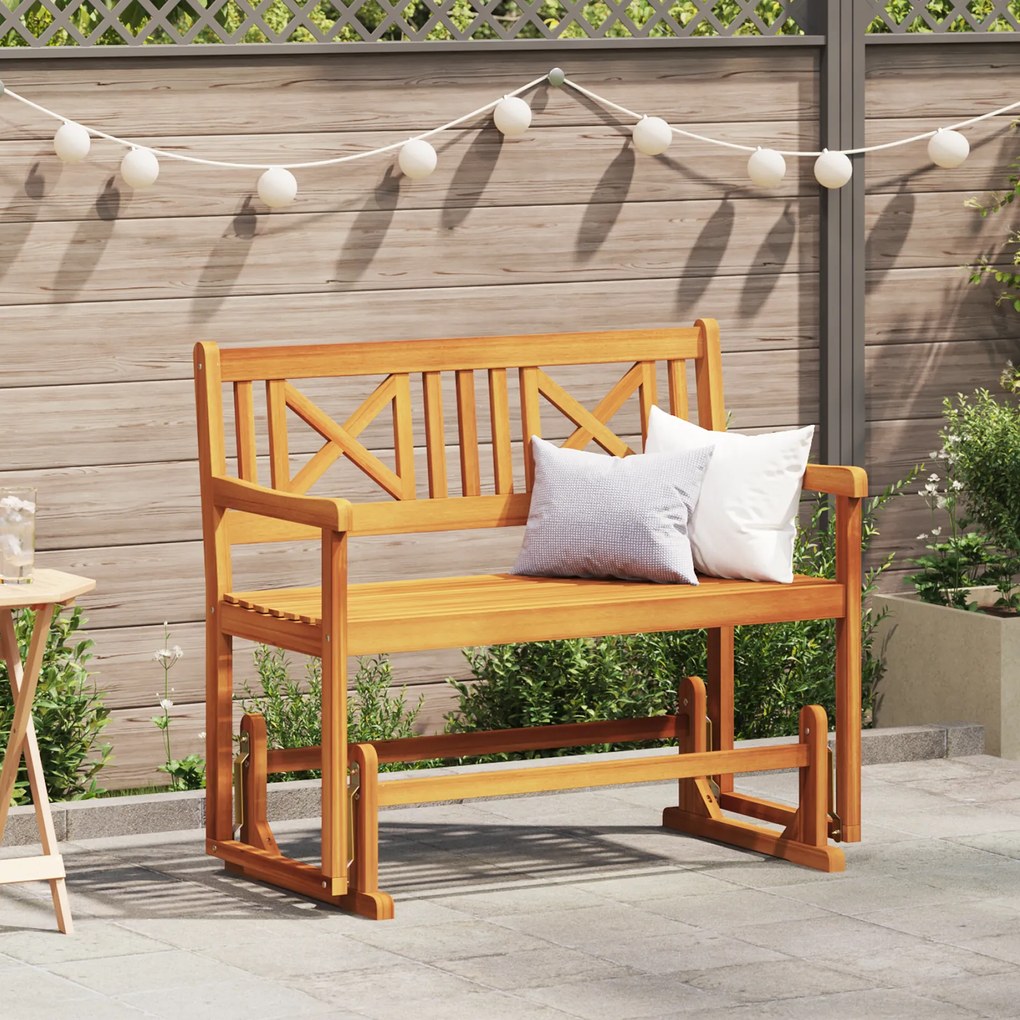 vidaXL Banco Deslizante de Jardim 110x59x97 cm Madeira Sólida de Acácia