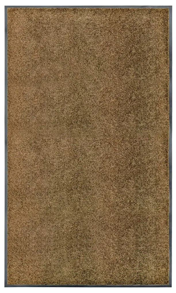 vidaXL Tapete de porta lavável 90x150 cm castanho