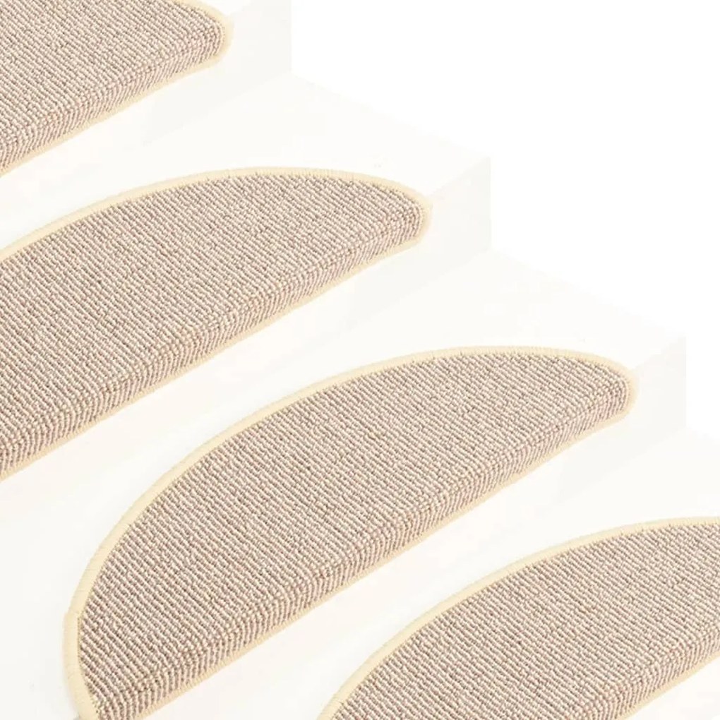 Tapete/carpete para degraus 15 pcs 65x21x4 cm branco e castanho