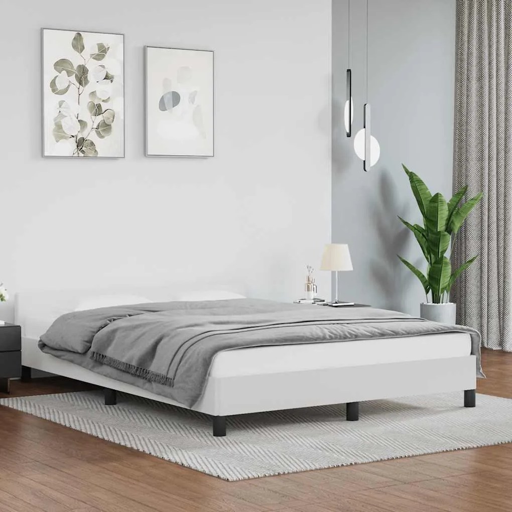 Estrutura de cama c/ cabeceira sem colchão 140x200 cm branco
