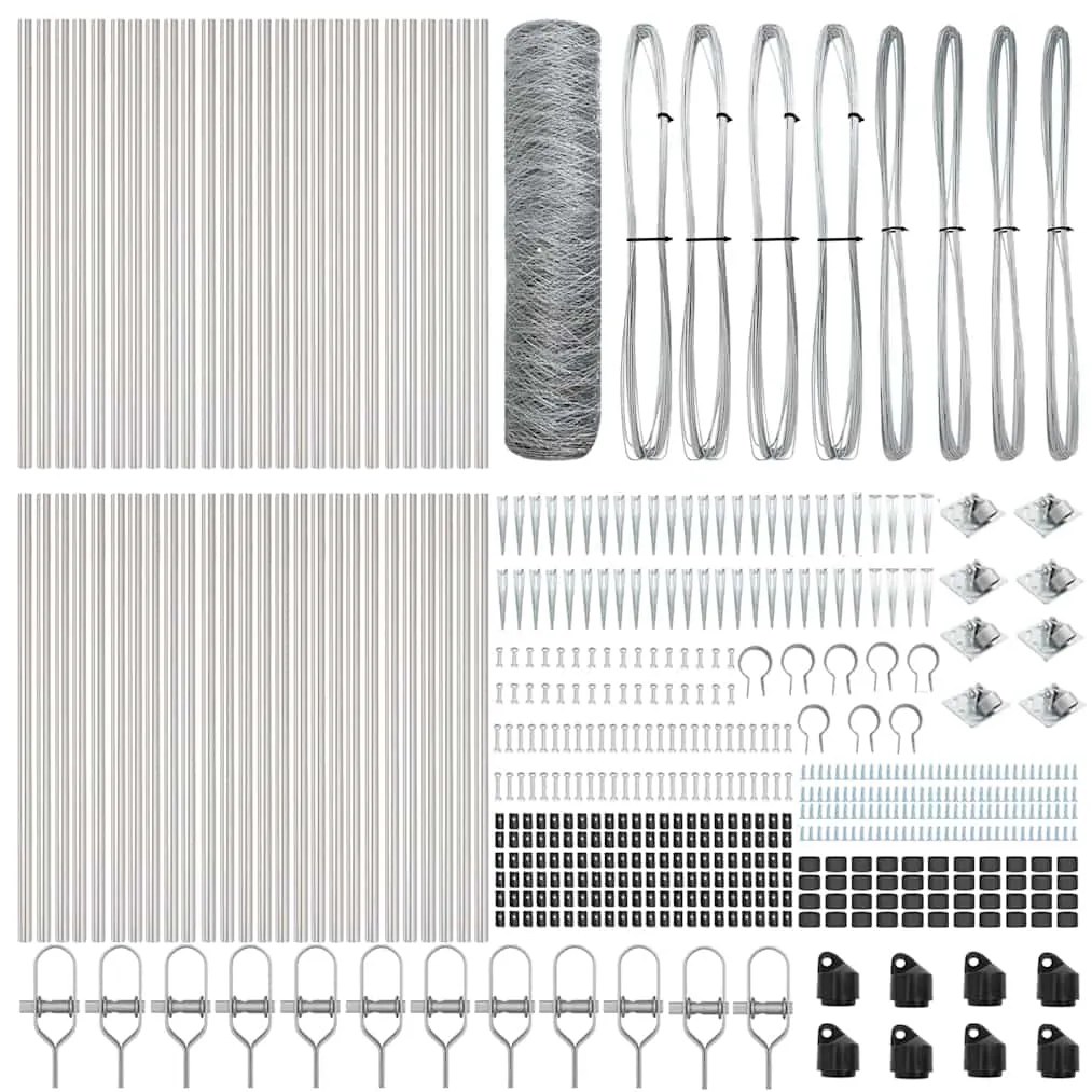 vidaXL Poste de Cerca Prateado 100 x 0,8 m (malha de 36 mm) Aço