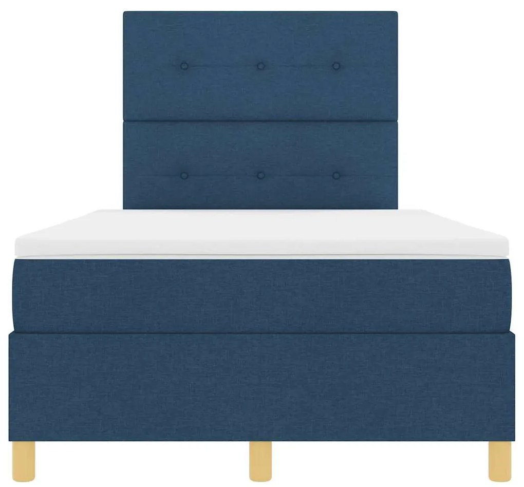 Cama Box com Colchão e LED Azul 120x200 cm em Tecido