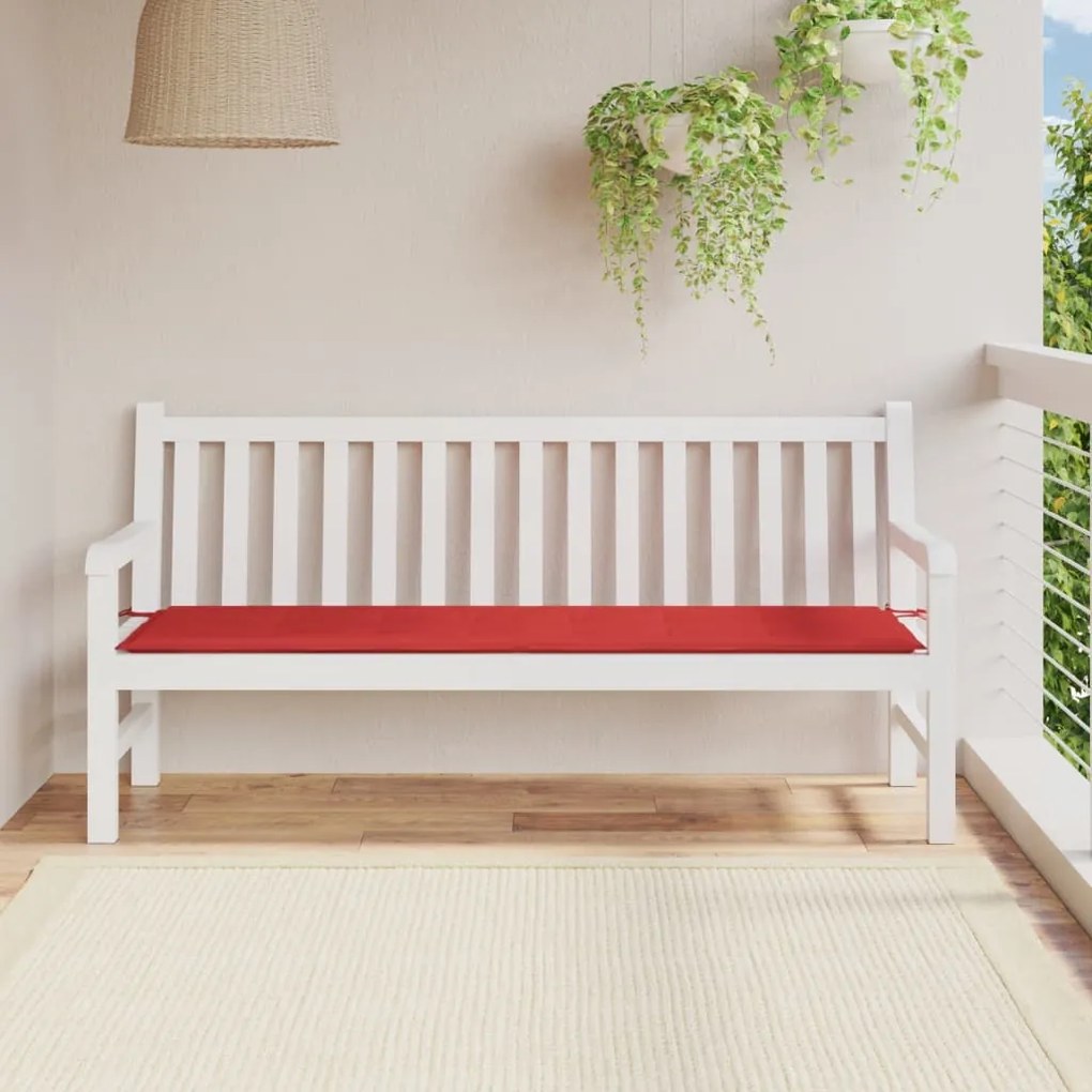 Almofadão p/ banco de jardim 180x50x3 cm tecido oxford vermelho