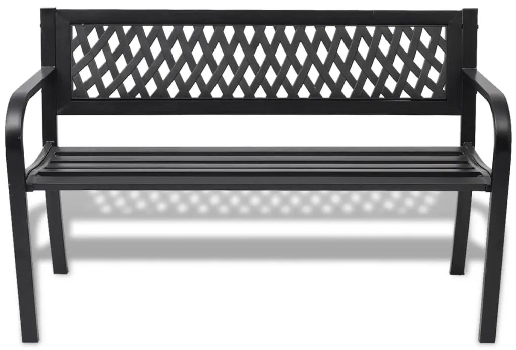 Banco de jardim 118 cm aço preto