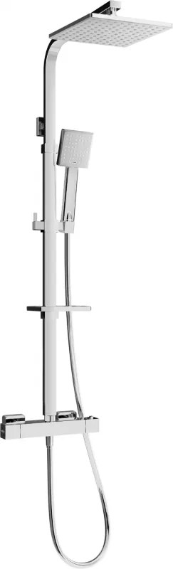 Mexen CQ45 conjunto de chuveiro de sobrepor com chuveiro de teto e misturadora termostática, cromado - 772504595-00