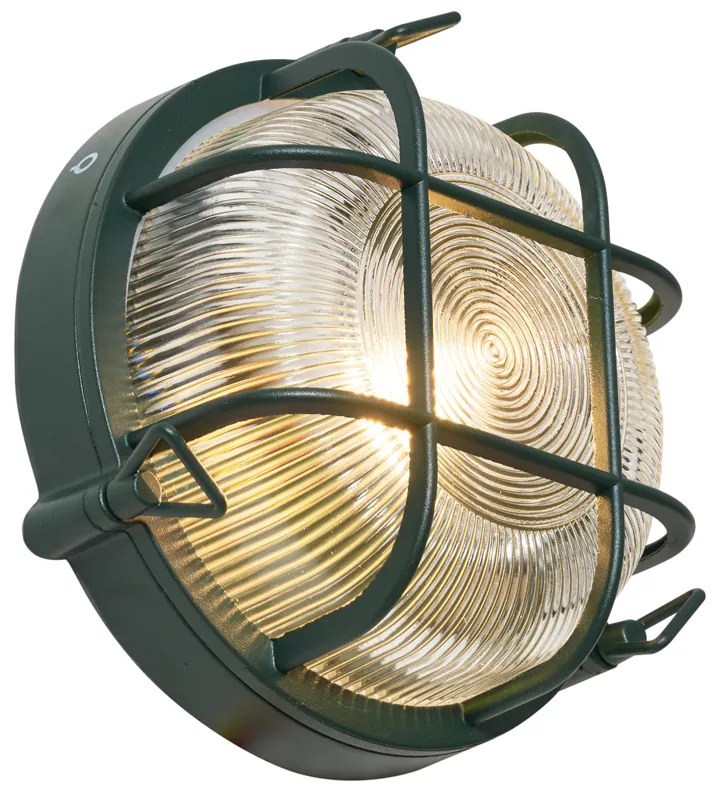 Candeeiro de Parede e Teto Exterior Verde Escuro Redondo IP44 - Noutica Industrial