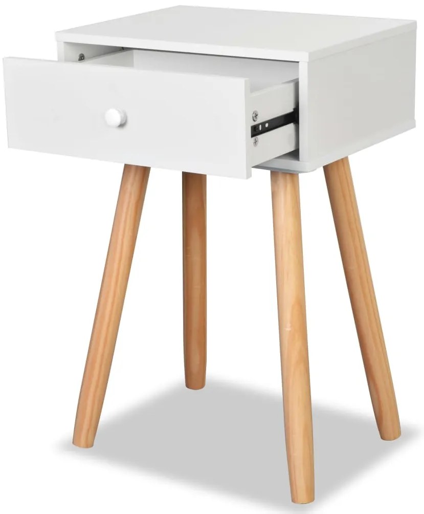 Mesas de cabeceira 2 pcs pinho maciço 40x30x61 cm branco