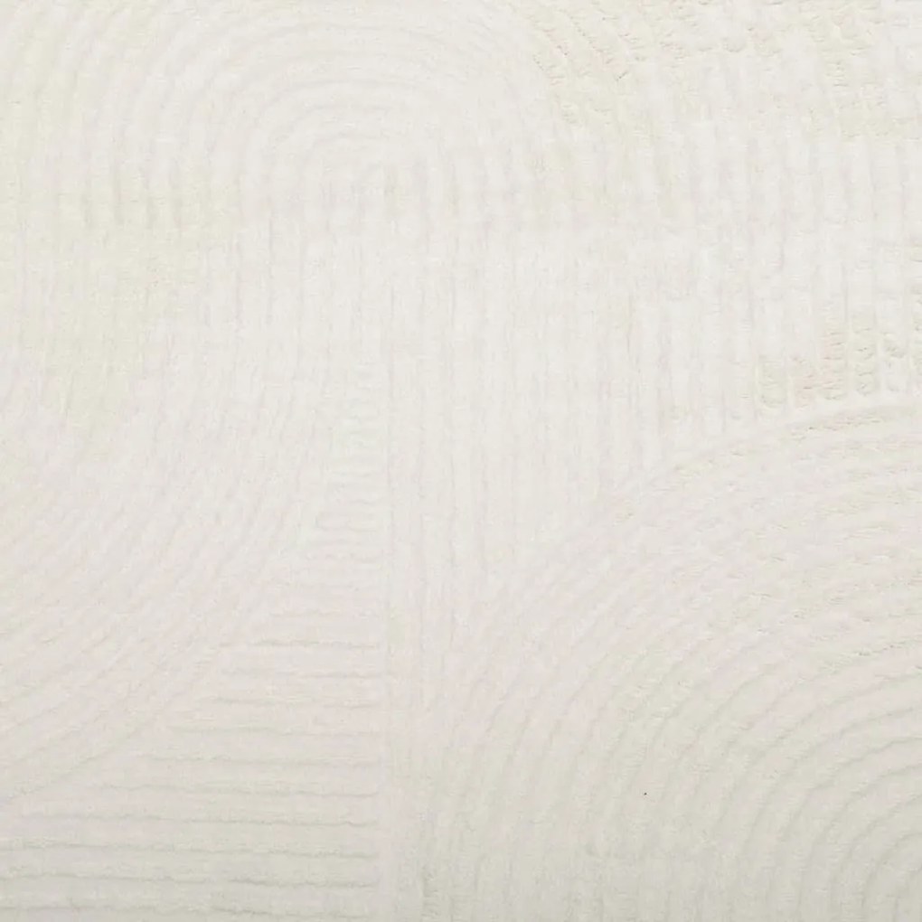 Tapete de pelo curto IZA visual escandinavo Ø 100 cm cor creme