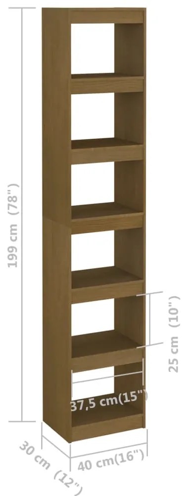 Estante/divisória madeira de pinho maciça castanho mel