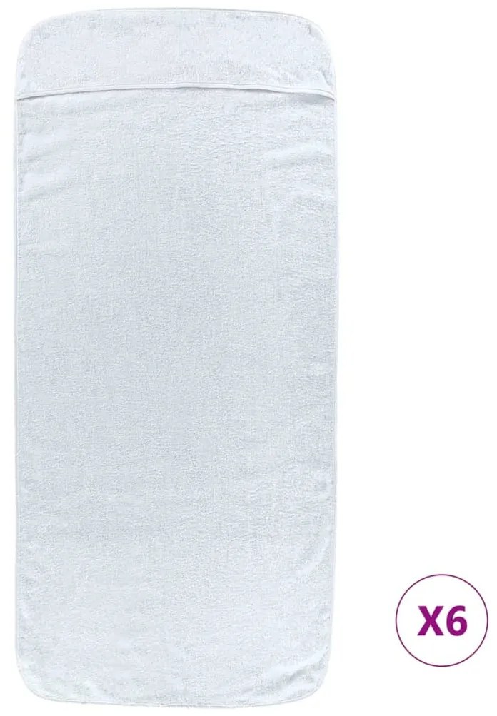 Toalhas de praia 6 pcs 60x135 cm tecido 400 GSM branco