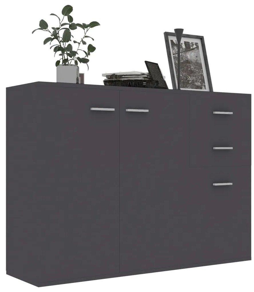 Aparador 105x30x75 cm contraplacado cinzento