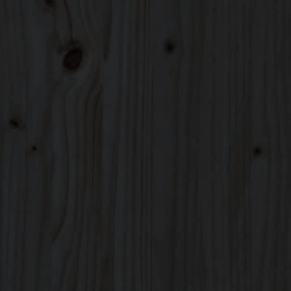 Cama de paletes 100x200 cm madeira de pinho maciça preto