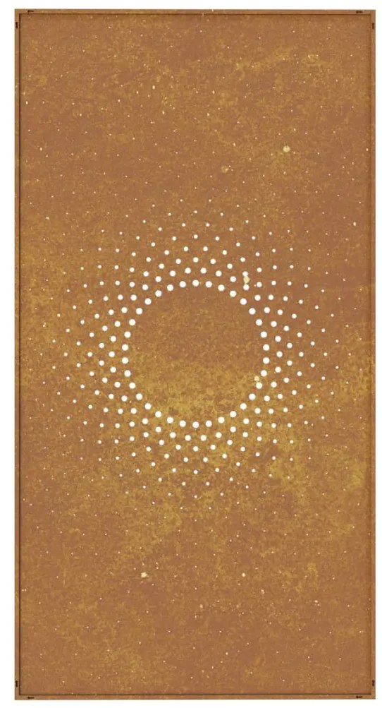 Decoração p/ muro de jardim 105x55 cm aço corten design sol